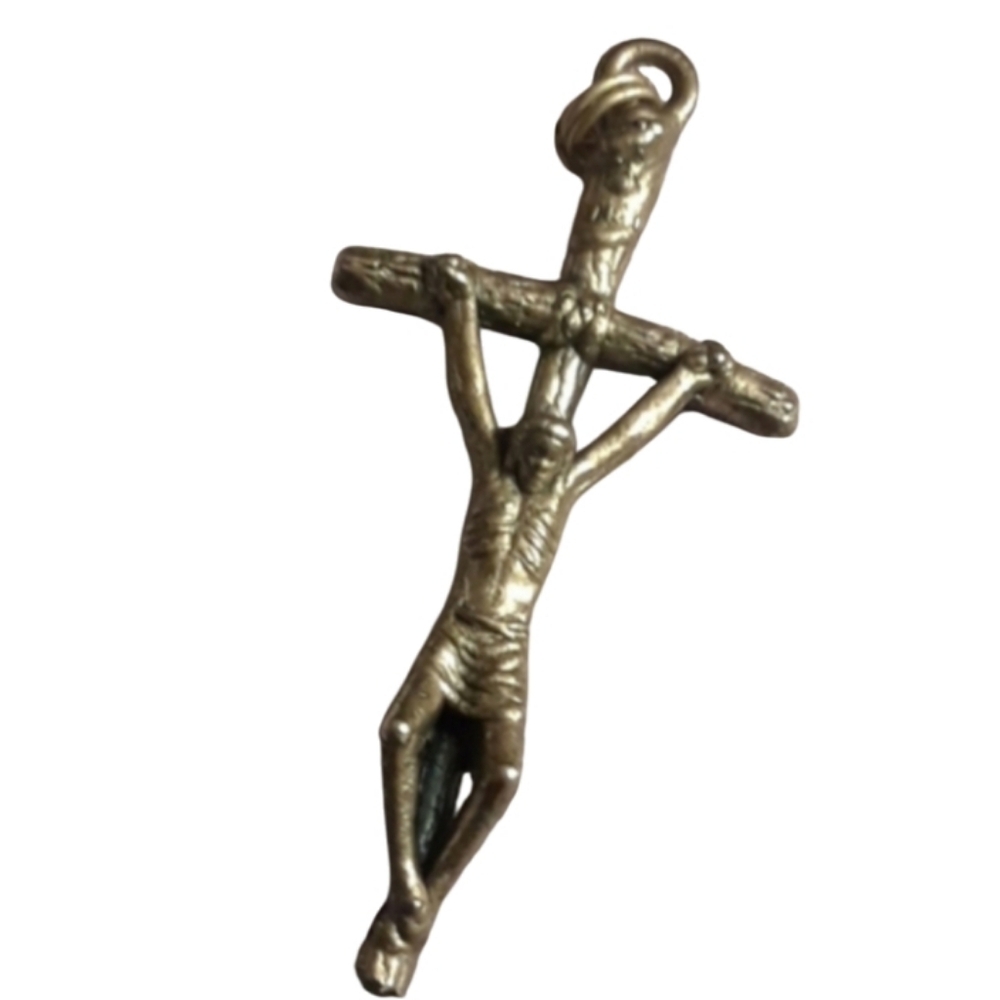 Pewter cross religious pendant